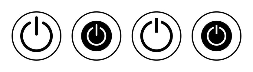 Power icon set illustration. Power Switch sign and symbol. Electric power