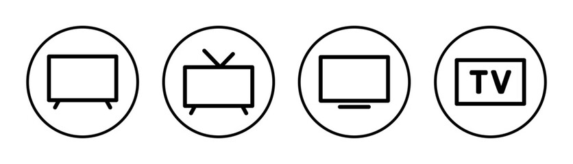 Tv icon set illustration. television sign and symbol