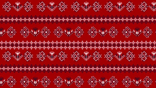 Romanian folk pattern. Traditional Romanian embroidery pattern . Video motion graphic. Elegant loop design.