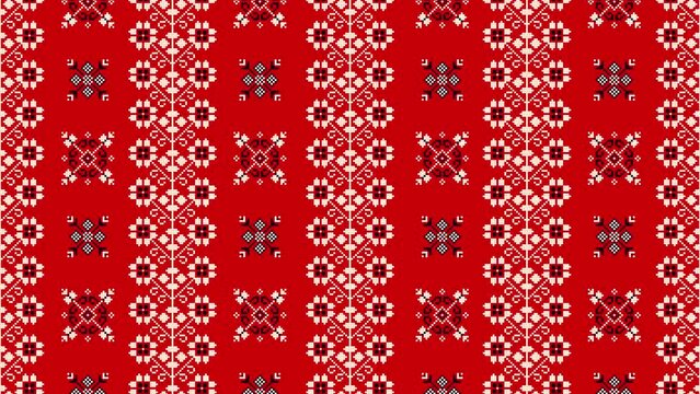 Romanian folk pattern. Traditional Romanian embroidery pattern . Video motion graphic. Elegant loop design.