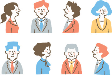 スーツを着て働く人たち_セット_色