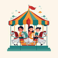 child and carousel