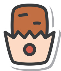 ミニミニステッカー風飲食物イラスト　チキン
