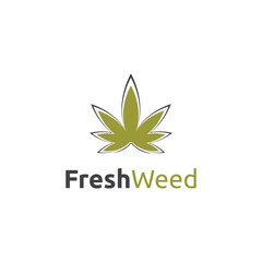 Fresh Weed Logo Leaf Cannabis