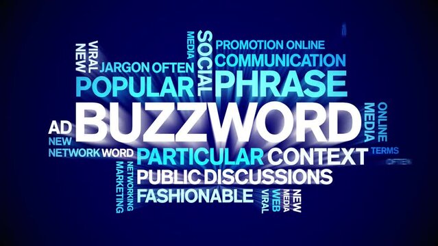 Buzzword animated tag word cloud;text design animation kinetic typography seamless loop.