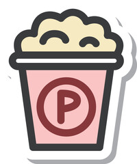 ミニミニステッカー風飲食物イラスト　ポップコーン
