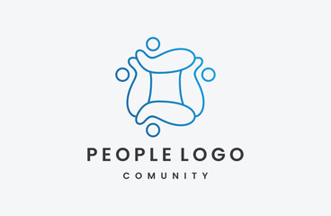 Abstract people symbol, togetherness and community concept design
