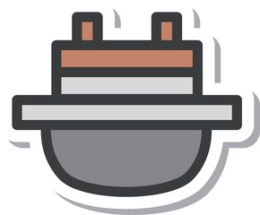 ミニミニステッカー風飲食物イラスト　鉄鍋