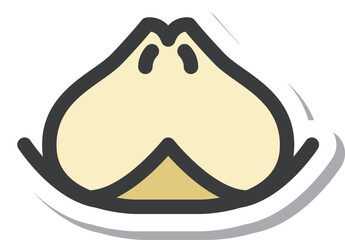 ミニミニステッカー風飲食物イラスト　肉まん