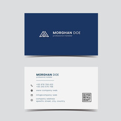 minimal blue business card template