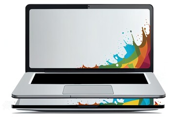 Laptop screen mockup. Laptop and computer monitor with blank screen for you design