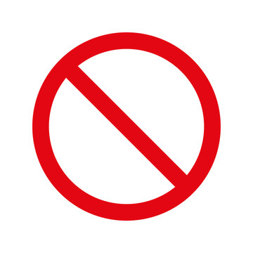 stop sign icon. No sign, red warning isolated. Vector illustration. Stock image.