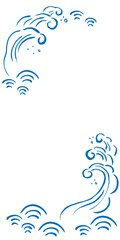 波の手描きイラストテンプレート