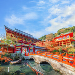 Saga, Japan - Nov 28 2022: Yutoku Inari shrine in Kashima City, Saga Prefecture. It's one of Japan's top three shrines dedicated to Inari alongside Fushimi Inari in Kyoto and Toyokawa Inari in Aichi