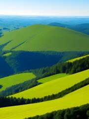 Obraz premium landscape with green hills