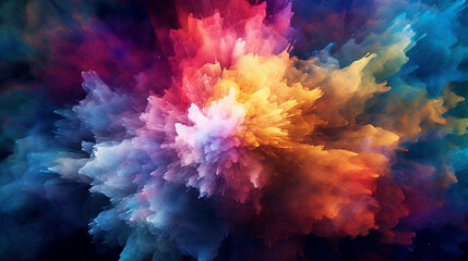 Fototapeta premium Generative AI, Colorful Explosions: Abstract Patterns and Vibrant Hues