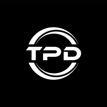TPD letter logo design with black background in illustrator, vector logo modern alphabet font overlap style. calligraphy designs for logo, Poster, Invitation, etc.