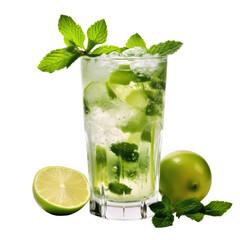 mojito isolated on a transparent background, generative ai