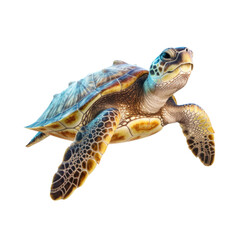 Fototapeta na wymiar sea turtle isolated on a transparent background, generative ai