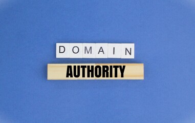 letters of the alphabet with the word Domain Authority. Domain Authority concept