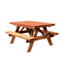 picnic table isolated on a transparent background, generative ai