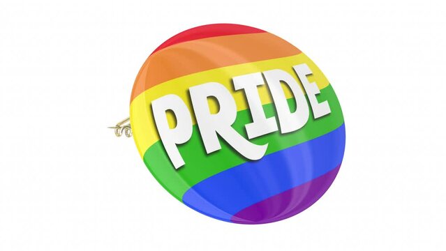 Pride Buttons LGBTQ Rights Awareness Rainbow Flag Pins 3d Animation
