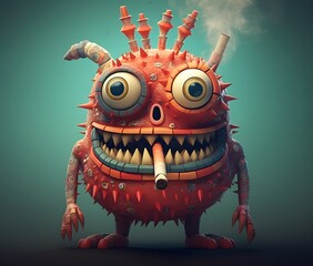 Examine the risks of smoking using the ominous cigarette monsters as your guide. Generative AI
