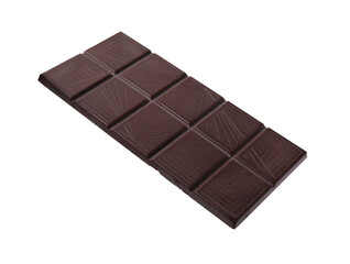 Delicious dark chocolate bar isolated on white