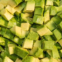 Closeup avocado cubes