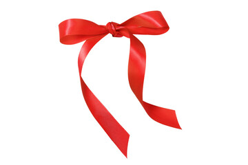 蝶結びした赤いリボン