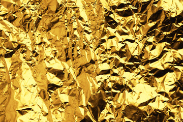 Closeup view of shiny golden surface as background