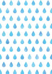 ムラのある水色の水彩の雫のテクスチャ-縦型