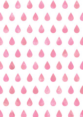 ムラのあるピンクの水彩の雫のテクスチャ-縦型
