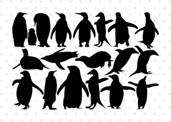 Penguin Silhouette, Penguin SVG, Penguin Bird Svg, Bird Svg, Animal Svg, Penguin Bundle, SB00301