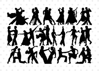 Ballroom Dance Silhouette, Ballroom Dance SVG, Ballroom Svg, Dance Svg, dancing Svg, Ballroom Dance Bundle, SB00340 - obrazy, fototapety, plakaty