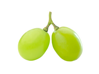 Two fresh Shine Muscat grape, isolated on transparent background, PNG file.