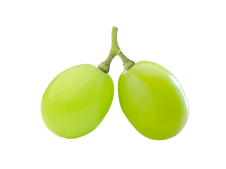Two fresh Shine Muscat grape, isolated on transparent background, PNG file.