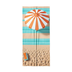 beach towel isolated on a transparent background, generative ai