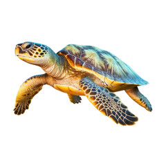sea turtle isolated on a transparent background, generative ai