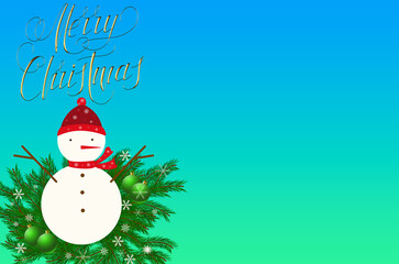 Happy New Year and Merry Christmas! Can be used as a postcard, internet banner or flyer.  Illustration has space for text , copy space.