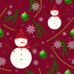 Seamless pattern on the theme of the new year and Christmas