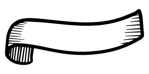 Doodle sketch style of ribbon banner hand drawn illustration. for concept design.