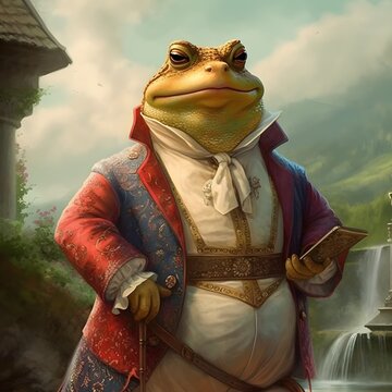 Generative AI, Prince, Toad, Fairy tale, Bedtime story, Humanoid, Kingdom, ugly person, ugly character, scary person, scary character 