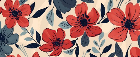 Obraz premium some red flowers on beige background