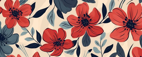 some red flowers on beige background