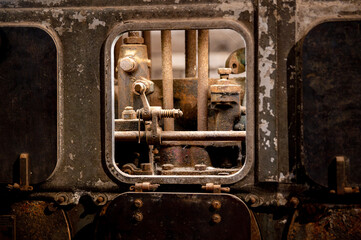 Obraz na płótnie Canvas Close up view of an old machine.