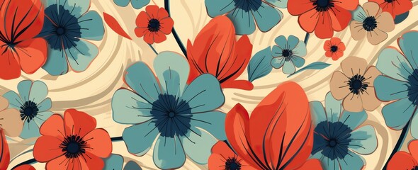 some red flowers on beige background