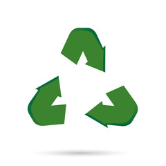 Green 3d recycle icon. Recycling sign Environment day, Ecology concept.3d Vector