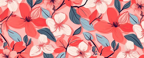 some red flowers on beige background
