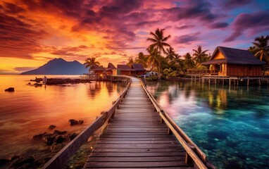 Incredible spectacular vista in an exotic tropical paradise resort. - obrazy, fototapety, plakaty